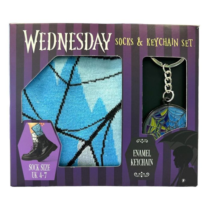 Wednesday Keychain & Socks Set 