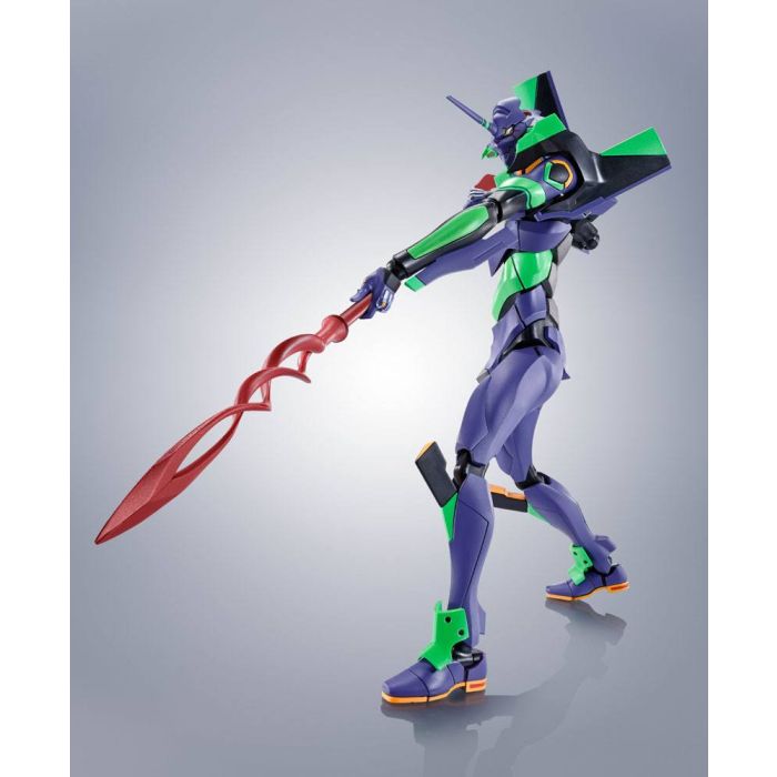 Evangelion: 3.0+1.0 Thrice Upon a Time Robot Spirits Action Figure Side EVA  Evangelion Test Type-01 + Spear of Cassius Renewal Color Edition Reissue 