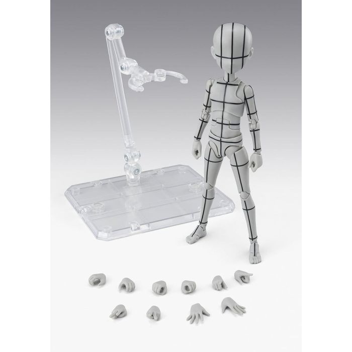 S.H.Figuarts Action Figure Body-Kun -Ken Sugimori- Edition -Wireframe- (Gray Color Ver.) 13 cm