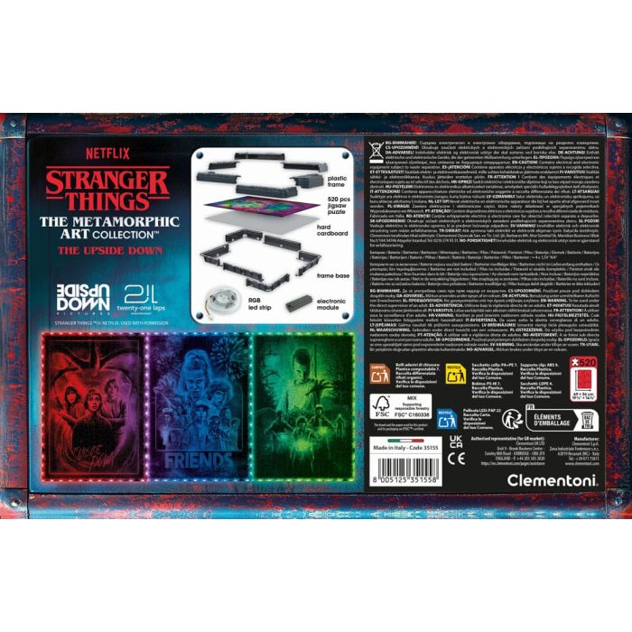 Stranger Things Metamorphic Art Collection Jigsaw Puzzle with Light-Up Effect The Upside (520 pieces)