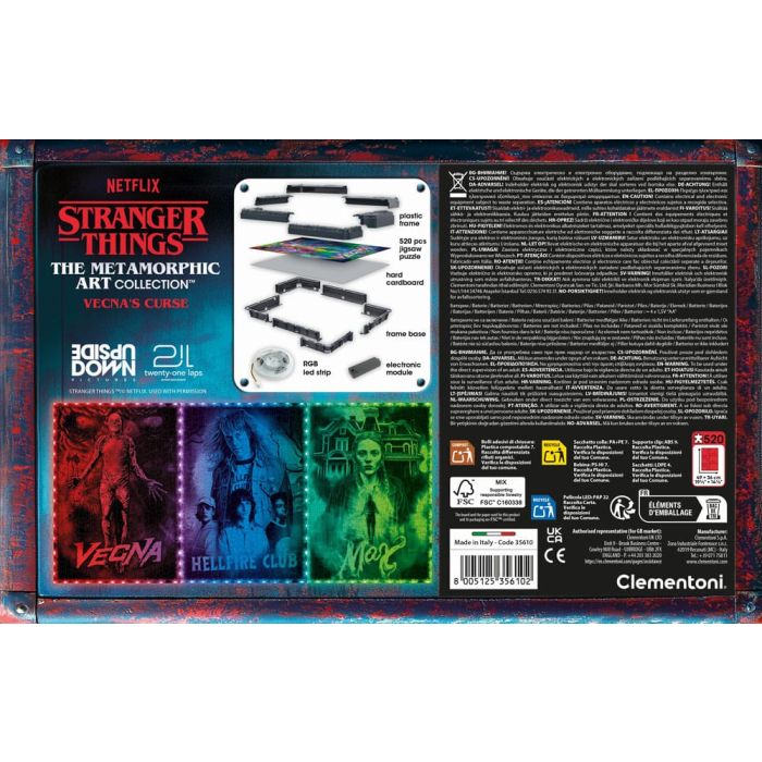 Stranger Things Metamorphic Art Collection Jigsaw Puzzle with Light-Up Effect Vecna (520 pieces)