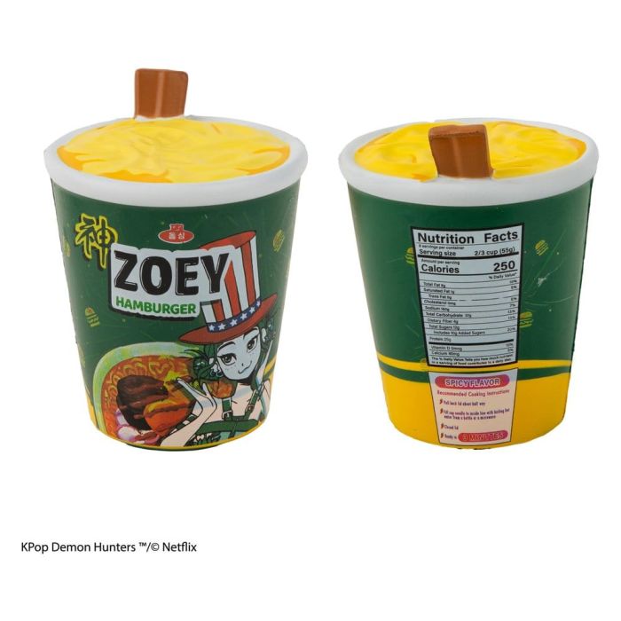 KPop Demon Hunters Squishy Anti Stress Figure Zoey Hamburger Noodles