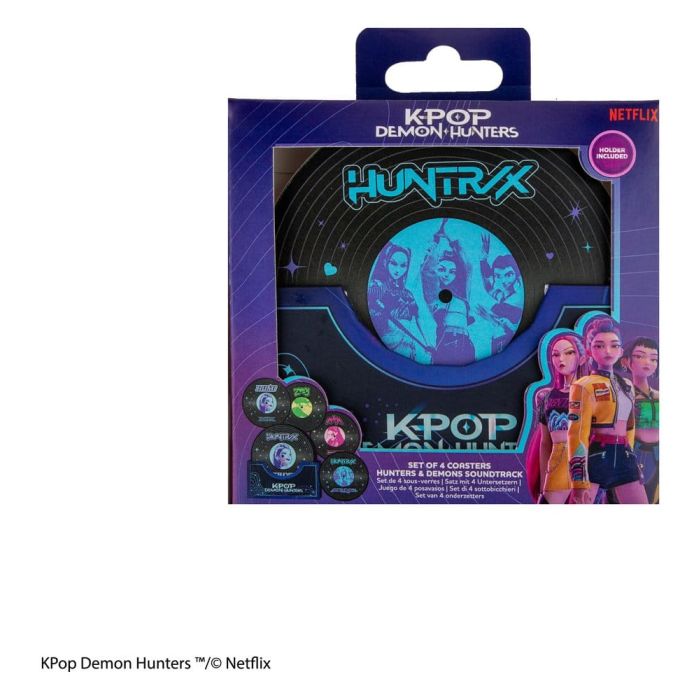 KPop Demon Hunters Set of 4 Coasters Hunters & Demons Soundtrack