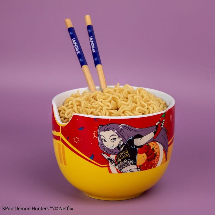 KPop Demon Hunters Ramen Bowl with Chopsticks Mira Spice Queen
