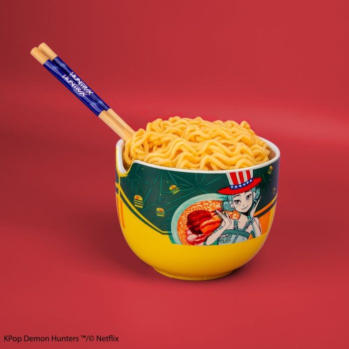 KPop Demon Hunters Ramen Bowl with Chopsticks Zoey Hamburger