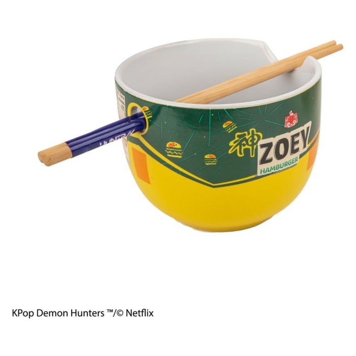 KPop Demon Hunters Ramen Bowl with Chopsticks Zoey Hamburger