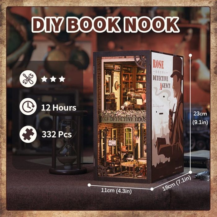 Book Nook Rose Detective Agency 23 x 11 cm
