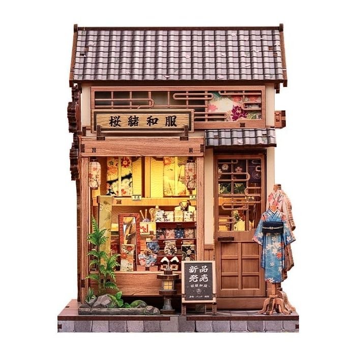 Miniature House Model Kit Sakura O Kimono Shop 19 x 14 cm