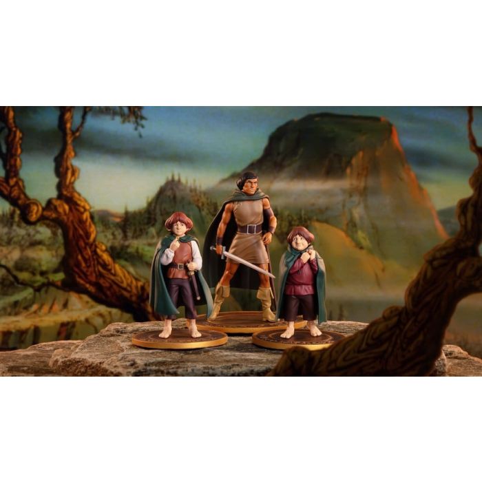 Lord of the Rings Animated Film PVC Figures 3-Pack Frodo, Aragorn, and Samwise