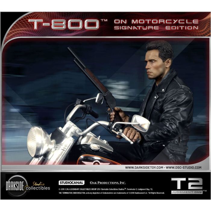 Terminator 2 Statue T-800 On Motorcycle Limited Signature Edition 70 cm