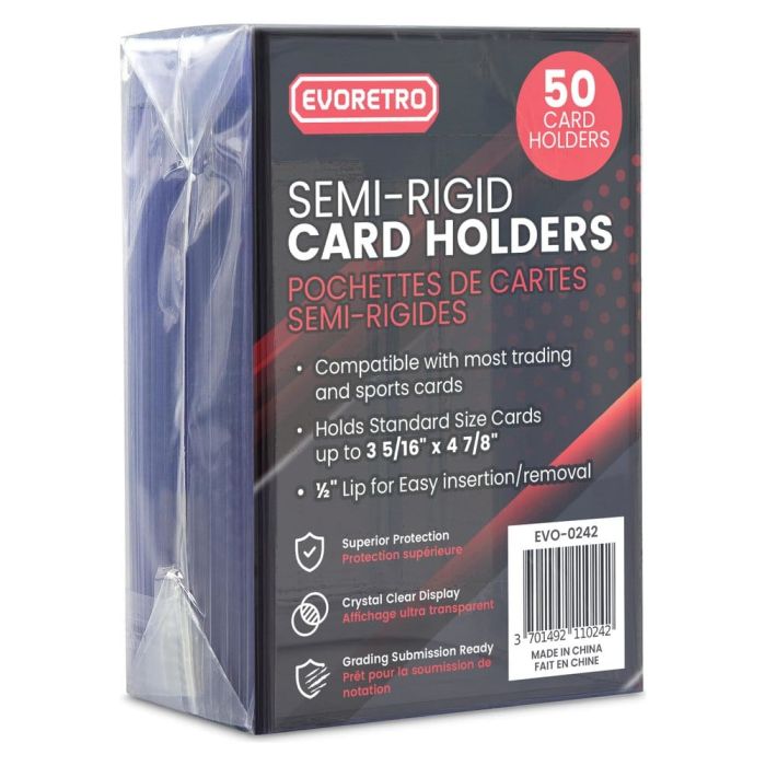 Evoretro Card Holders 50-Pack Semi-Rigid 8 x 12 cm
