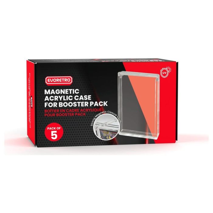 Evoretro Acrylic Display Case 5-Pack for Booster Packs