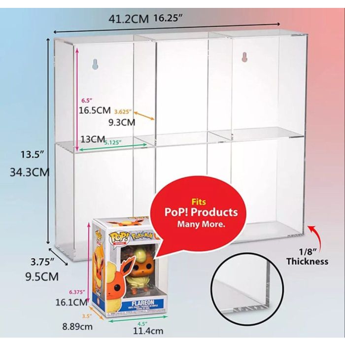 Evoretro Acrylic Display Case for 6 Funko Pops 