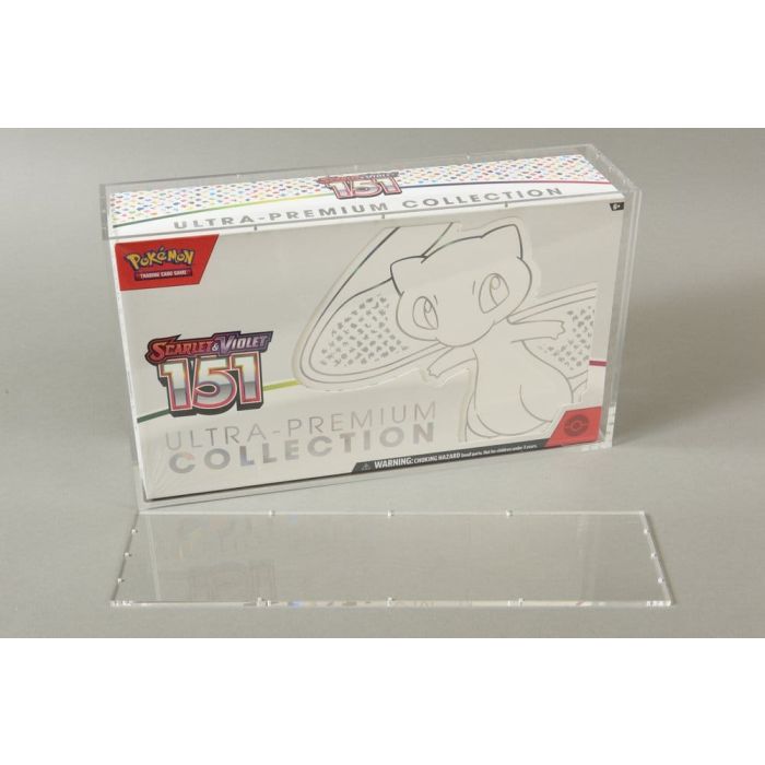 Evoretro Acrylic Display Case for Pokemon 151 UPC Box and Mega Charizard X UPC Box 23 x 39 cm