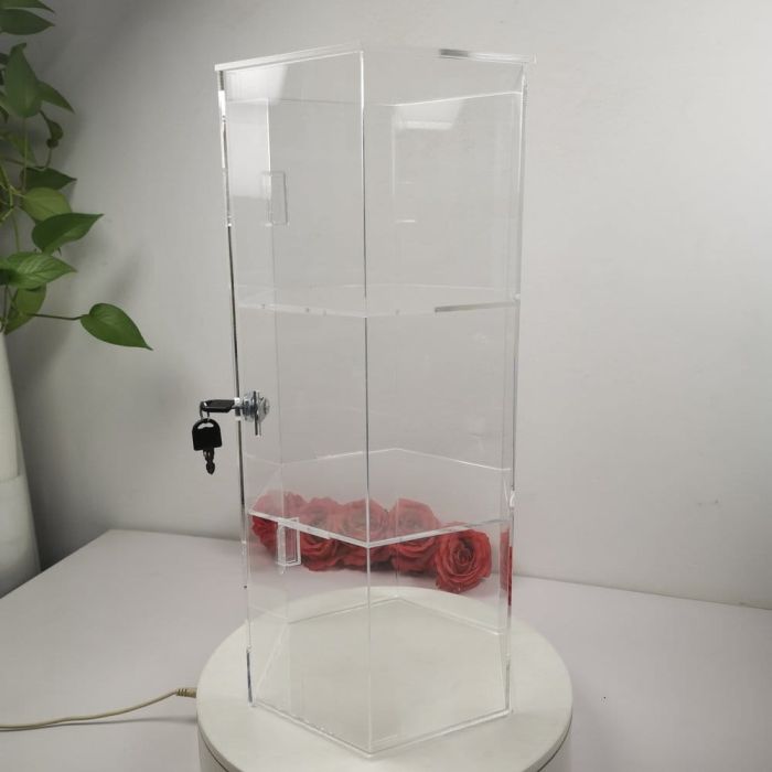 Evoretro 3-Tier Locking Acrylic Hexagon Display Tower