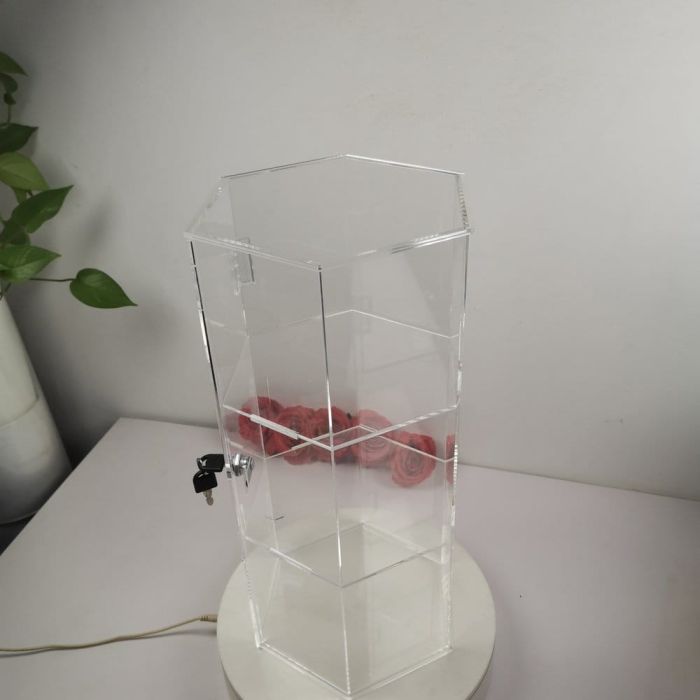 Evoretro 3-Tier Locking Acrylic Hexagon Display Tower