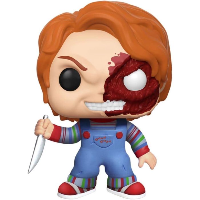 Child´s Play POP! Movies Vinyl (Exc) Figure Chucky Half (BD) 9 cm