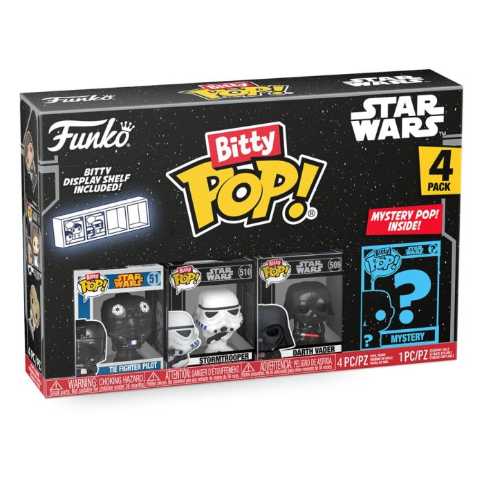 Darth Vader, Tie Fighter Pilot, Stormtrooper and mystery chase - Funko Bitty Pop! - Star Wars