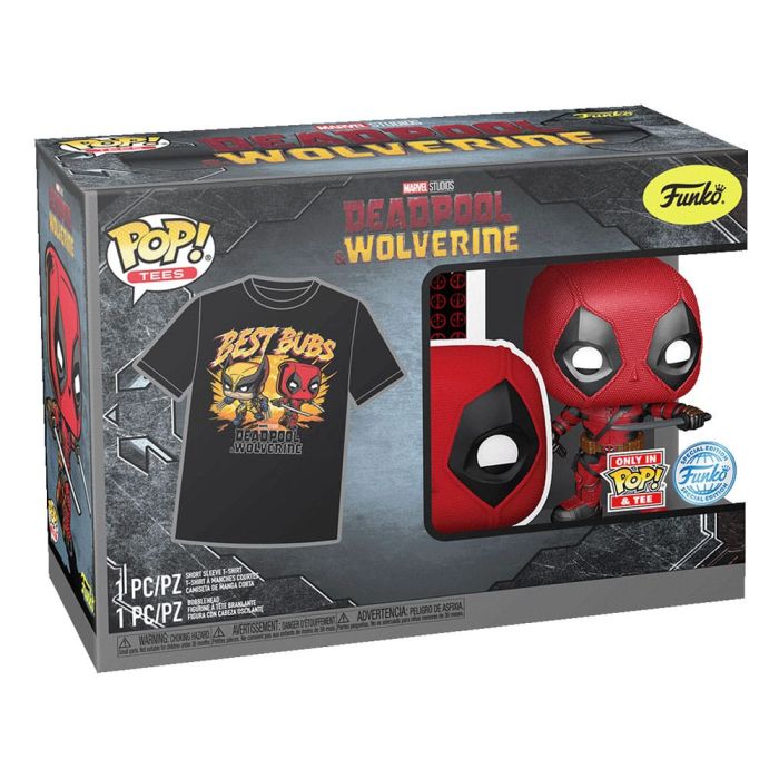 Deadpool POP! & Tee Box Heavy Metal Size L