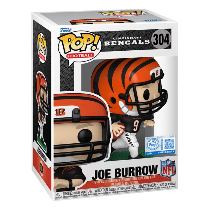 NFL: Legends POP! Sports Vinyl Figure Bengals- Joe Burrow(BK JRSY) 9 cm