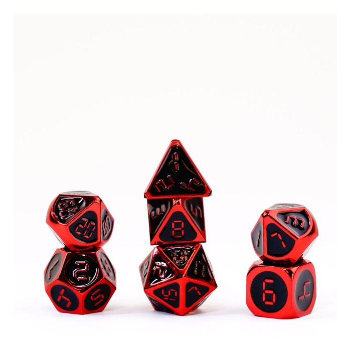 FanRoll Dice Set Red with Black Enamel (7)