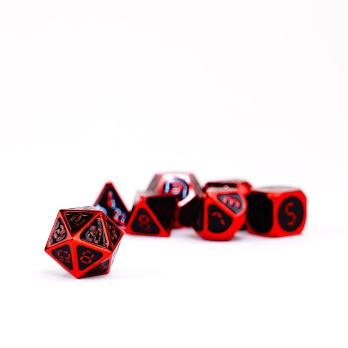 FanRoll Dice Set Red with Black Enamel (7)