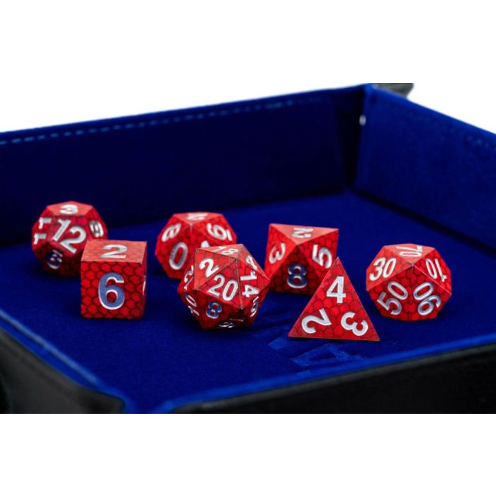 Dragon Storm Sharp Edge Silicone Dice Set Red Dragon Scales (7)