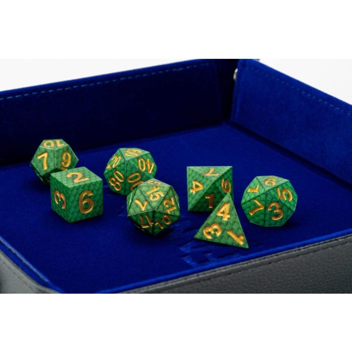 Dragon Storm Sharp Edge Silicone Dice Set Green Dragon Scales (7)