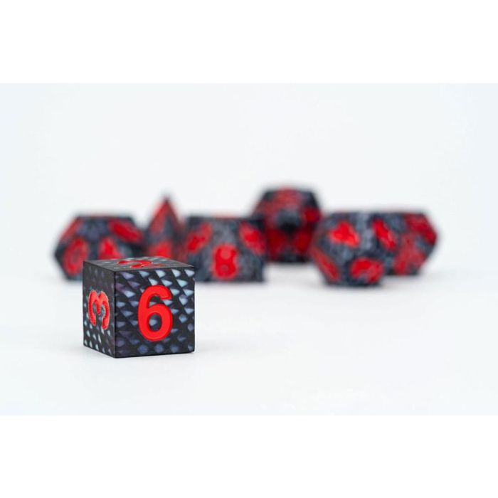Dragon Storm Sharp Edge Silicone Dice Set Black Dragon Scales (7)