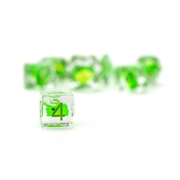 Dragon Storm Inclusion Dice Set Green Dragon (7)