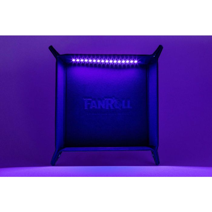 FanRoll Shadowlight Folding Blacklight Dice Tray Black