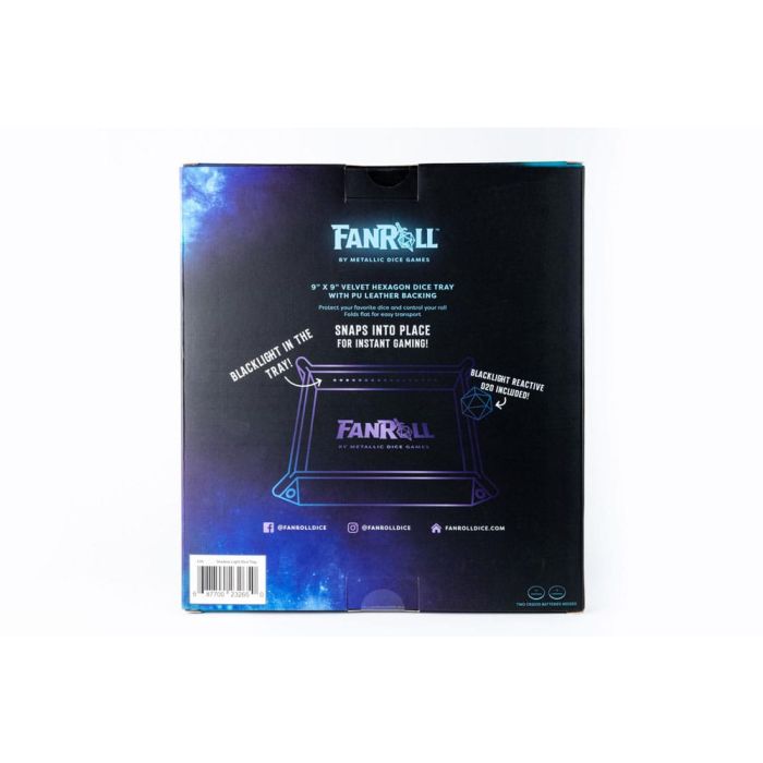 FanRoll Shadowlight Folding Blacklight Dice Tray Black