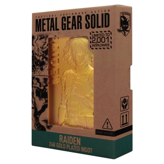 Metal Gear Solid 2 Ingot Raiden 24k Gold Plated Limited Edition 