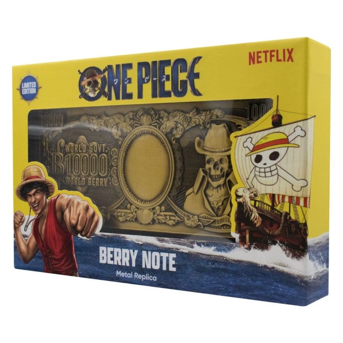 One Piece Replica 10,000 World Berry Metal Banknote 6 x 15 cm