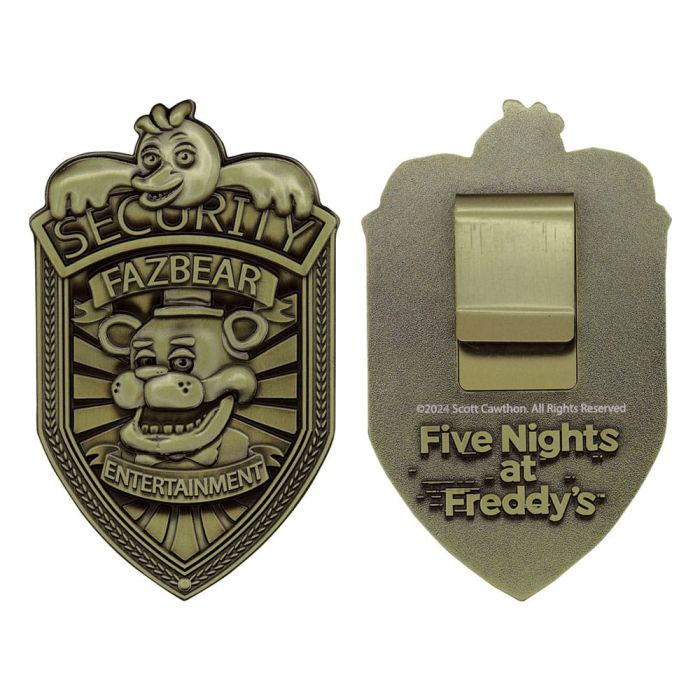 Five Nights at Freddy´s Replica Security Badge Antique Brass Edition