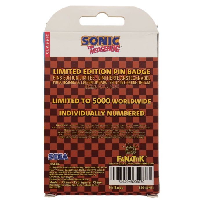 Sonic - The Hedgehog Pin Badge Dr. Eggman Egg Mobile Chained