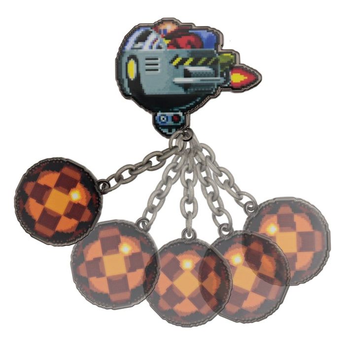 Sonic - The Hedgehog Pin Badge Dr. Eggman Egg Mobile Chained