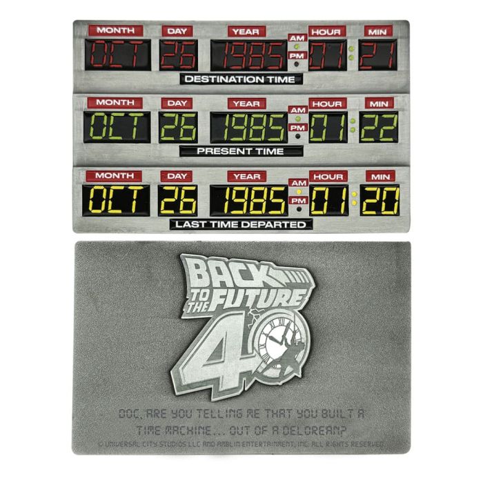 Back To The Future Ingot 40th Anniversary Time Circuits Limited Edition 