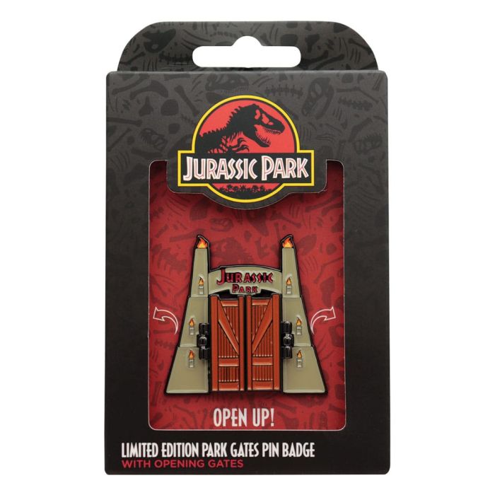 Jurassic Park Pin Badge Gates Hinged