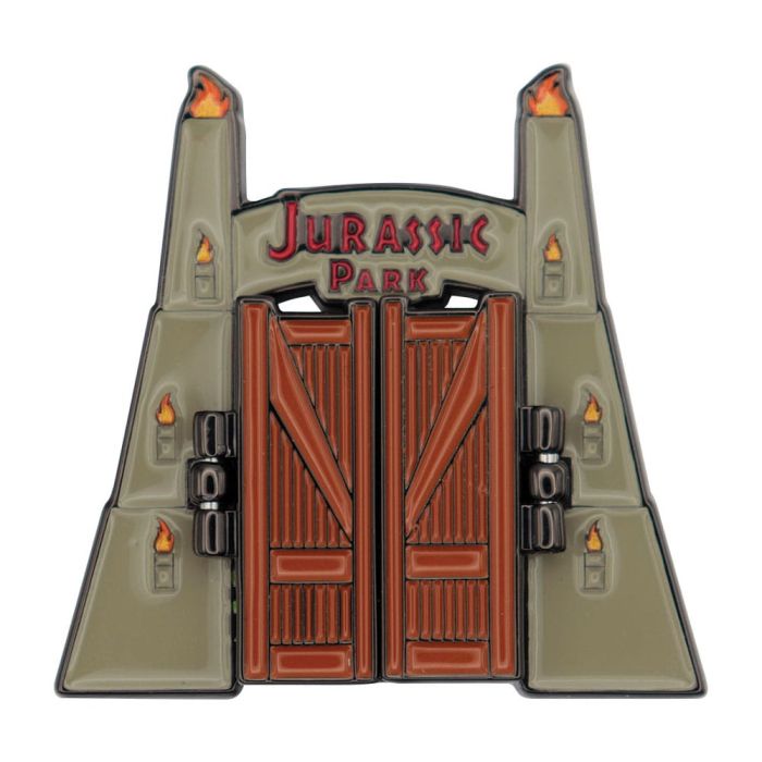 Jurassic Park Pin Badge Gates Hinged