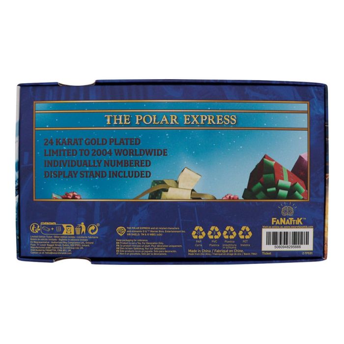 Polar Express Replica Train Ticket 24k Gold Plated Limited Edition 