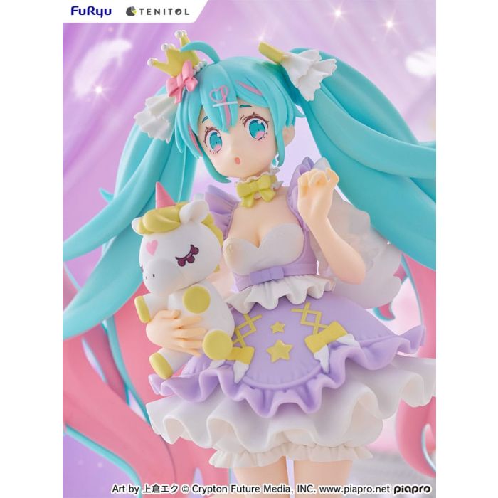 Hatsune Miku Tenitol PVC Statue Hatsune Miku Yumekawa Princess Lavender Ver. 21 cm