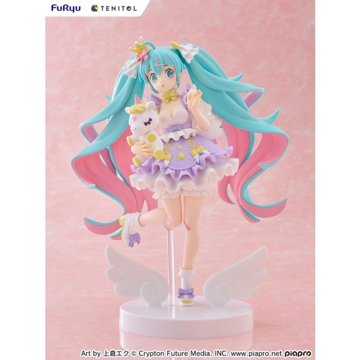 Hatsune Miku Tenitol PVC Statue Hatsune Miku Yumekawa Princess Lavender Ver. 21 cm