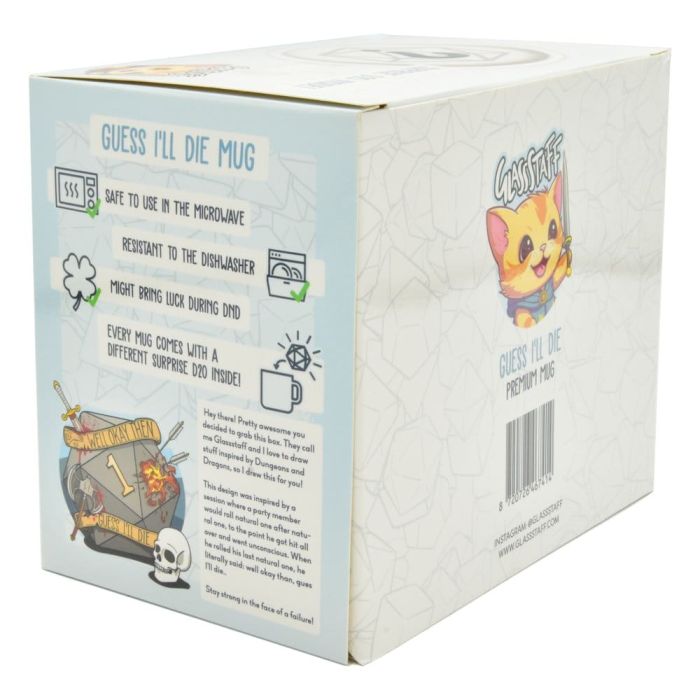 Glassstaff Gift Set Mug & Dice D20 Guess I'll Die 