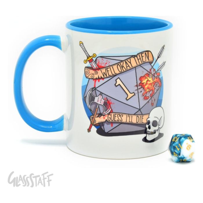 Glassstaff Gift Set Mug & Dice D20 Guess I'll Die 