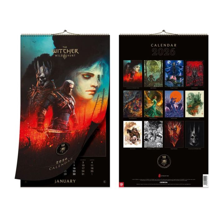 The Witcher 3: Wild Hunt Calendar 2026 10th Anniversary