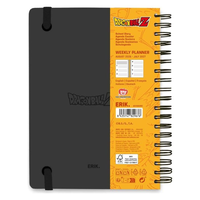 Dragon Ball School Diary weekly planner 2026/2027 A5