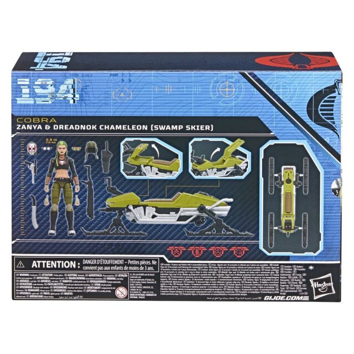 G.I. Joe Classified Series Action Figure and Vehicle Set #194 Zanya and Dreadnok Chameleon (Swamp Skier) 15 cm