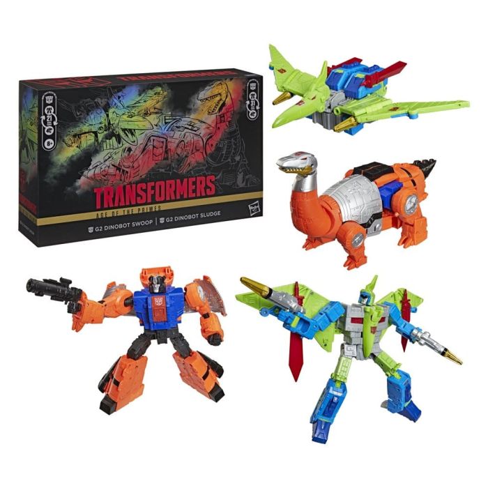 Transformers Age of the Primes Leader Class Action Figure 2-Pack G2 G2 Dinobot Swoop & G2 Dinobot Sludge 19 cm