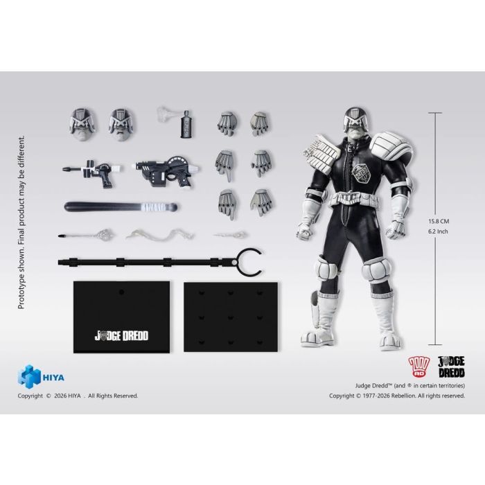 Judge Dredd Exquisite Super Action Figure 1/12 Judge Dredd Black & White Ver. 15 cm